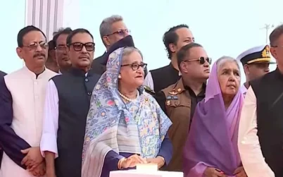 বঙ্গবন্ধু টানেল উদ্বোধন করলেন প্রধানমন্ত্রী