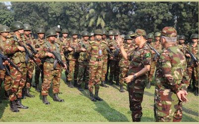 মোতায়েন সেনাবাহিনীর কার্যক্রম পরিদর্শন করলেন সেনাপ্রধান