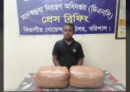 বরিশালে ৮ কেজি গাঁজাসহ মাদক ব্যবসায়ী আটক