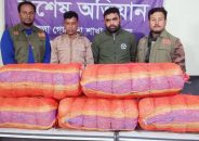 কাভার্ডভ্যানের পাটাতন কাটতেই বেরিয়ে এলো ৬০ কেজি গাঁজা!