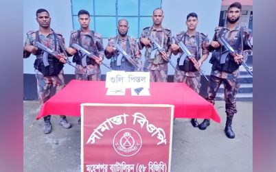 মহেশপুর সীমান্ত থেকে ভারতীয় পিস্তল ও গুলি উদ্ধার