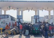 পায়রা সেতুর টোল প্লাজায় সাকুরা পরিবহনের ধাক্কায় টোলকর্মী গুরুতর আহত