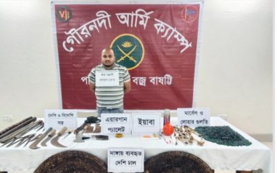 গৌরনদীতে সেনাবাহীর অভিযানে গুলি ও ইয়াবা ট্যাবলেটসহ শীর্ষ চিহ্নিত সন্ত্রাসী রায়হানকে গ্রেপ্তার