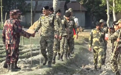 সীমান্তে নির্মাণ কাজ নিয়ে বিজিবির আপত্তি, পতাকা বৈঠক