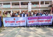 নবম জাতীয় পে স্কেলের গেজেটের দাবিতে বাউফলে সরকারি কর্মচারীদের বিক্ষোভ