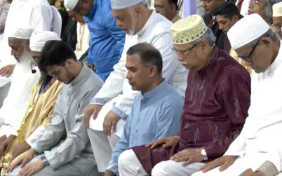 জাতীয় ঈদগাহে ঈদের নামাজ পড়লেন রাষ্ট্রপতি ও প্রধানমন্ত্রী