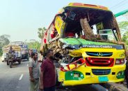 গৌরনদীতে সড়ক দুর্ঘটনায় আহত ১৭
