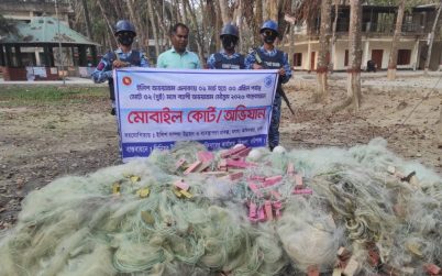 বরিশালে যৌথ অভিযানে প্রায় দুই লক্ষ টাকার কারেন্ট জাল জব্দ