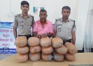 নেত্রকোনায় ২৮ কেজি গাঁজাসহ মাদক ব্যবসায়ী আটক