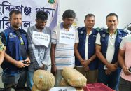 মেহেন্দিগঞ্জে ৫ লাখ টাকার গাঁজাসহ দুই মাদক কারবারি গ্রেপ্তার
