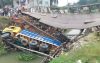 বেইলি ব্রিজ ভেঙে বালুবোঝাই ট্রাক খালে