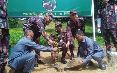 পানছড়িতে বিজিবির বৃক্ষরোপণ কর্মসূচি উদ্বোধন
