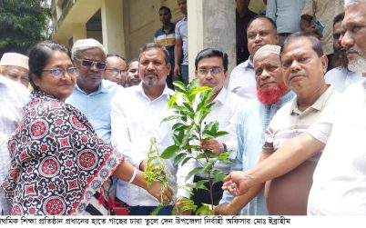 গৌরনদীতে শিক্ষা প্রতিষ্ঠানে দুই হাজার গাছের চারা বিতরন