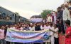 আন্তঃনগর ট্রেনের যাত্রাবিরতির দাবিতে উথলী রেলস্টেশনে মানববন্ধন