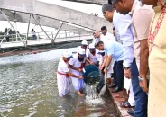 জিয়া ‍উদ্যানের লেকে মাছের পোনা অবমুক্ত করলেন প্রধানমন্ত্রী