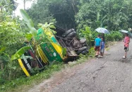 উজিরপুরে যাত্রীবাহী বাস খাদে পড়ে আহত ১০