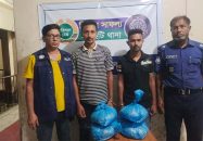 ঝালকাঠিতে সাড়ে ৩ কেজি গাঁজাসহ দুই মাদক কারবারি গ্রেপ্তার